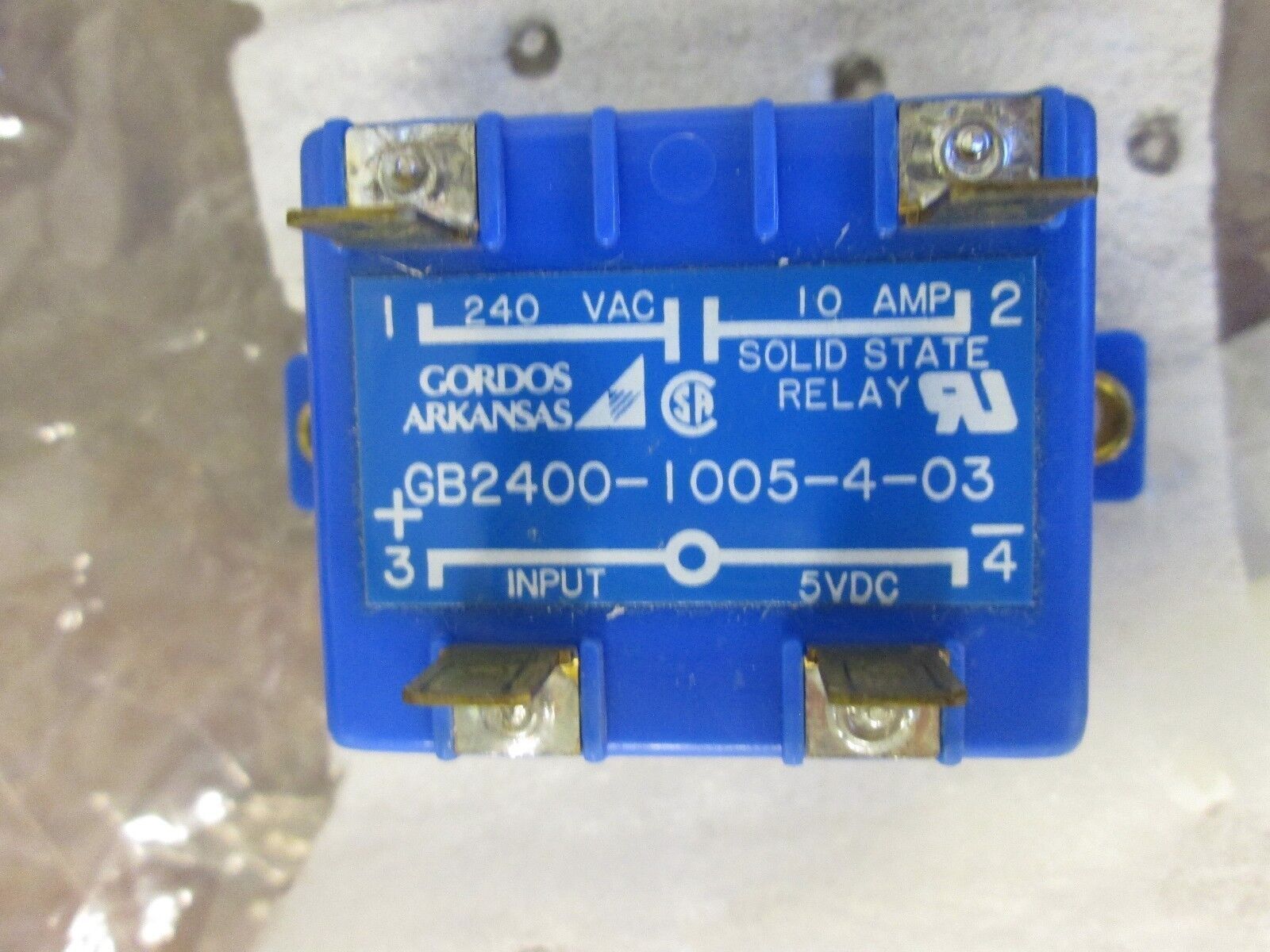 Gordos Arkansas Solid State Relay GB2400-1005-4-03 10A 240VAC New Surplus