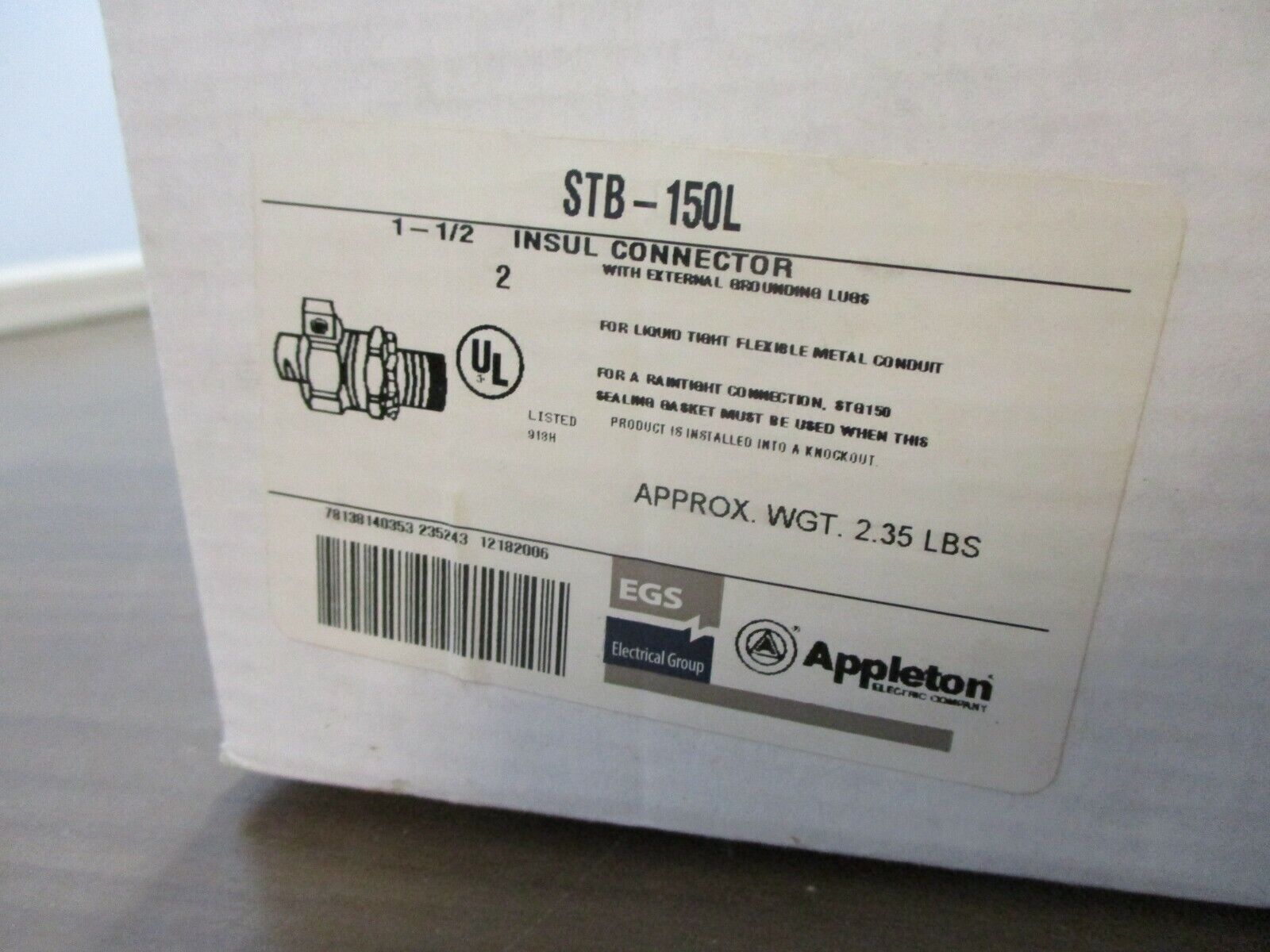Appleton Insul Connector STB-150L 1½" *Box of 2* New Surplus