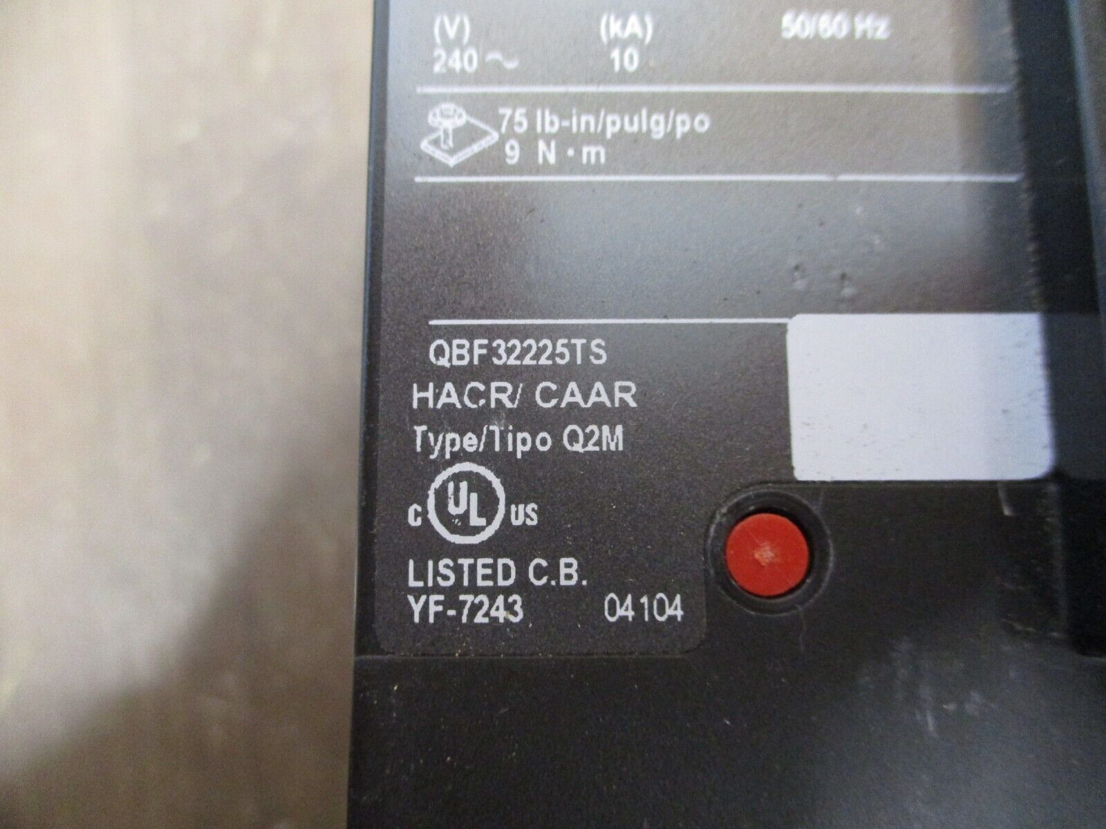 Square D PowerPact QB 225 Circuit Breaker QBF32225TS 225A 240V 3P Used