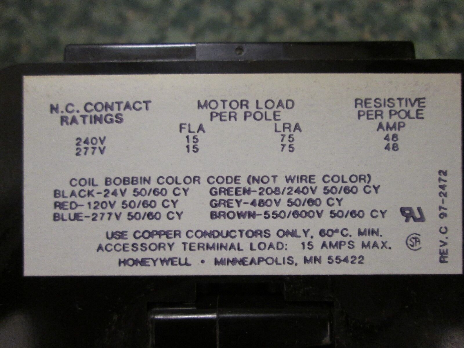 Honeywell Contactor R8212Q 1009 3P 24V New Surplus