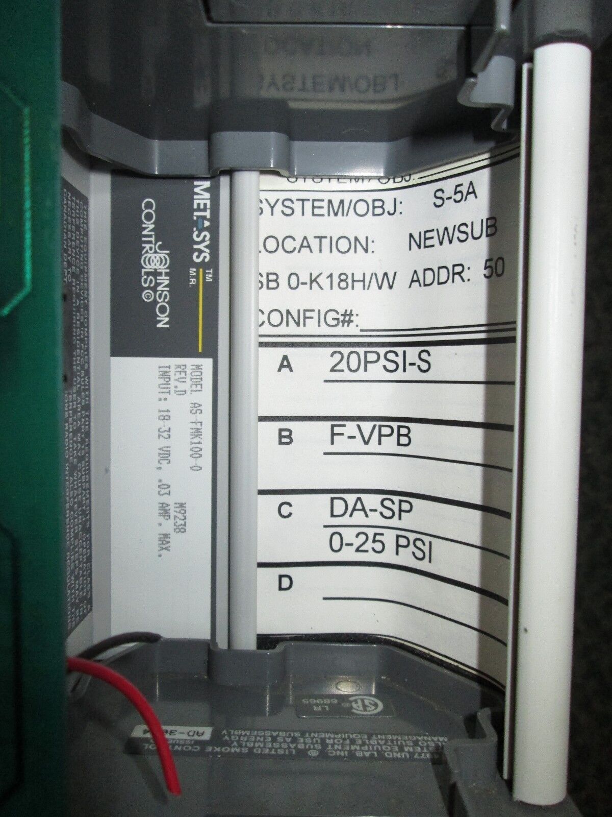 Johnson Controls / Metasys Function Module AS-FMK100-0 (1) IAP101 Used