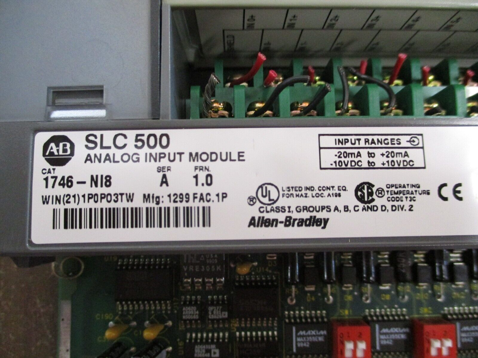 Allen-Bradley SLC 500 Analog Input Module 1764-NI8 Ser. A FRN 1.0 Used