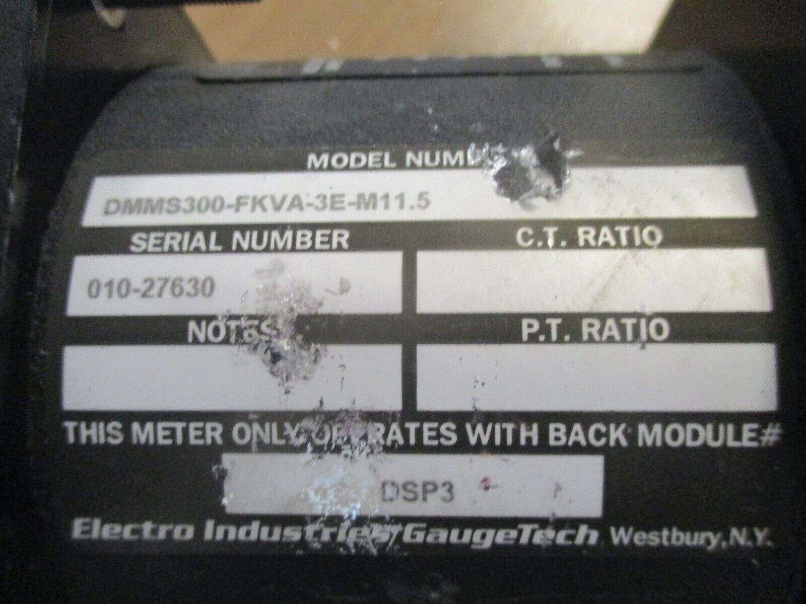 Electro Industries/GaugeTech Power Meter DMMS300-FKVA-3E-M11.5 Used