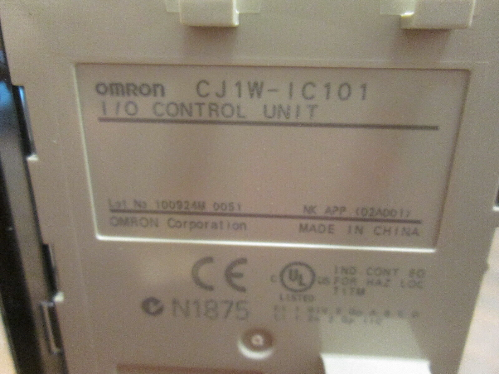 Omron I/O Control Unit CJ1W-IC101 Used