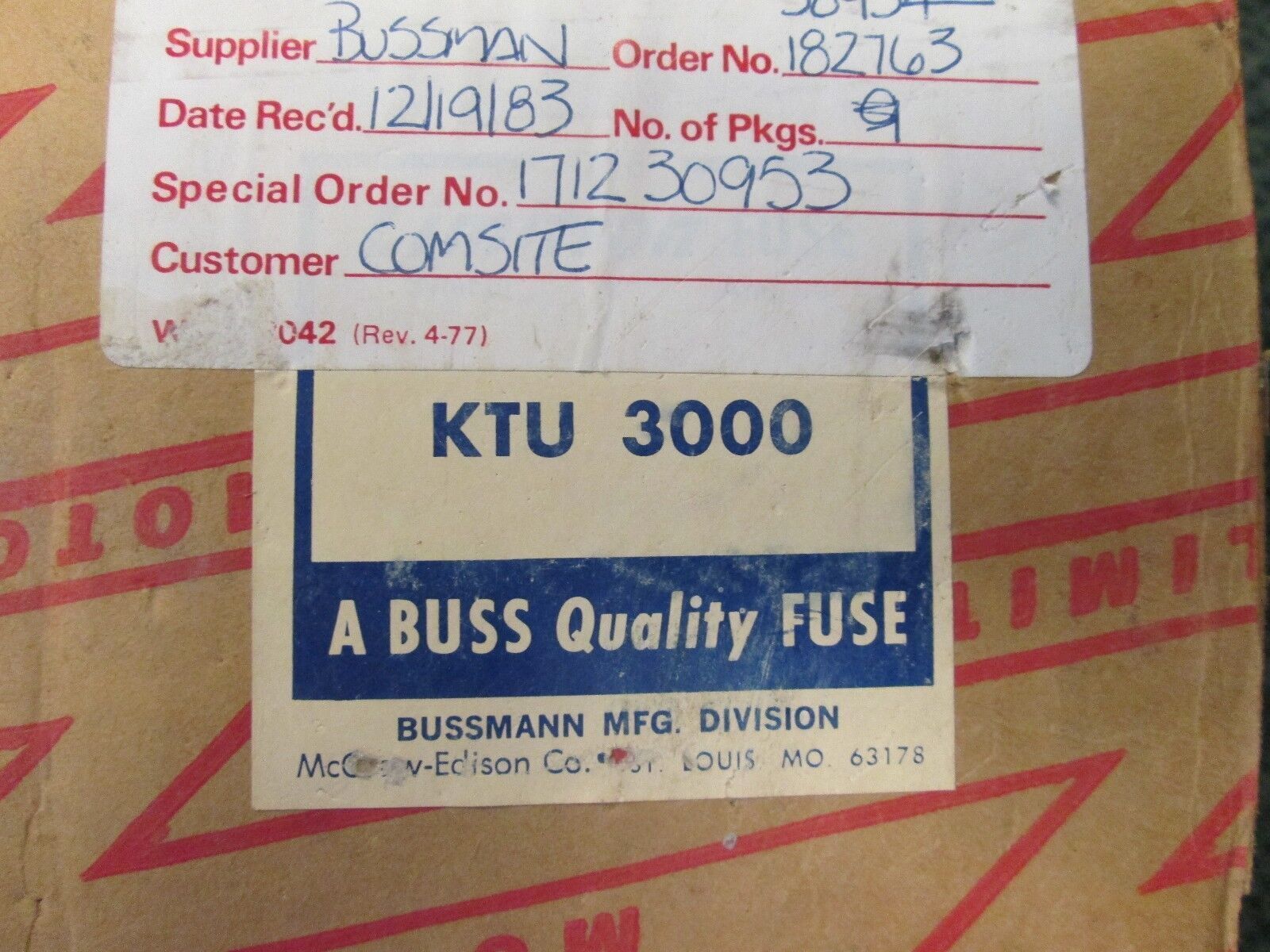 Bussmann Fuse, KTU3000, 3000A, 600V, New Surplus
