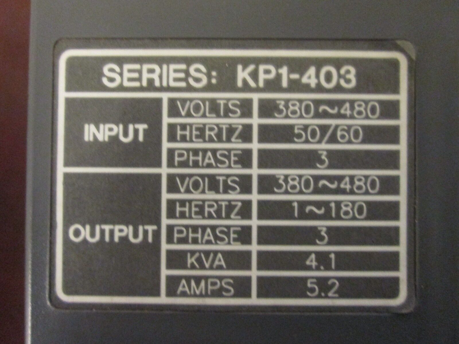 Motortronics K Plus AC Drive KP1-403 3HP 3Ph In: 380-480V Out: 380-480V 5.2A