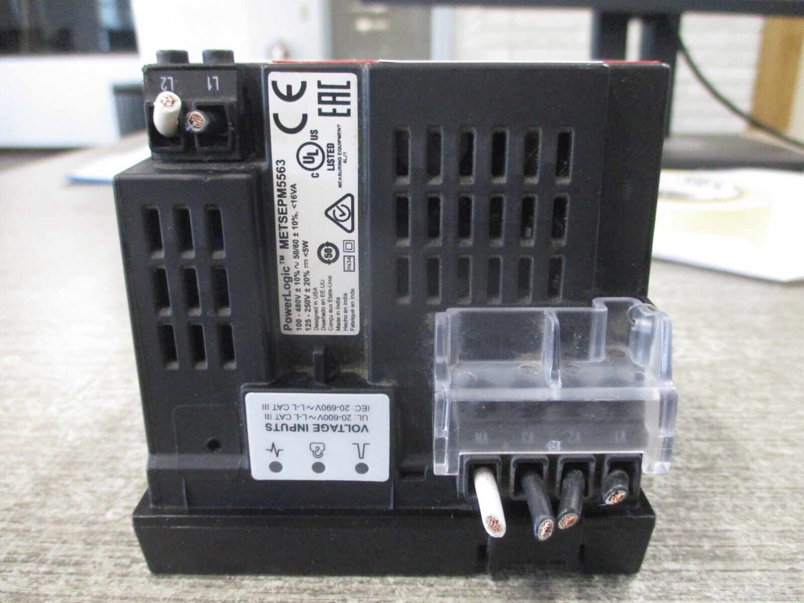 Square D PowerLogic Power Meter METSEPM5563 100-480VAC 125-250VDC Used