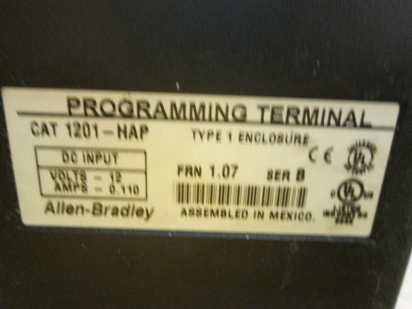 Allen-Bradley Programming Terminal 1201-HAP 12V 0.110A Used