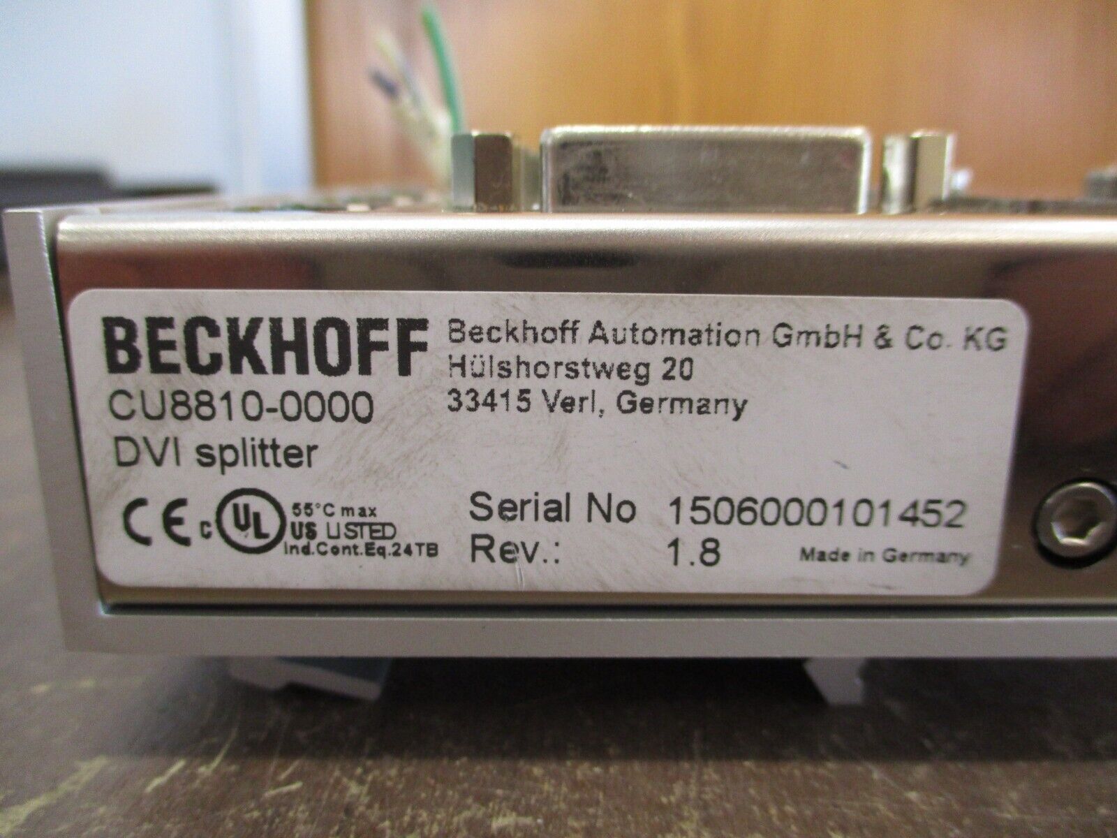 Beckhoff DVI Splitter CU8810-0000 Rev. 1.8 Used