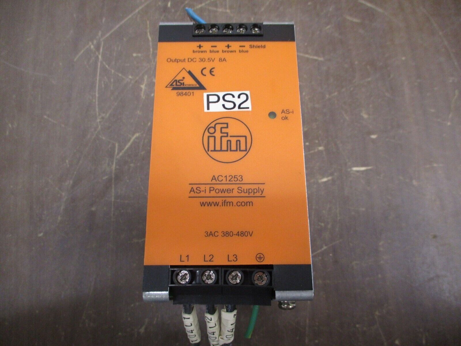 IFM AS-i Power Supply AC1253 Output: 30.5V 8A 244W Used