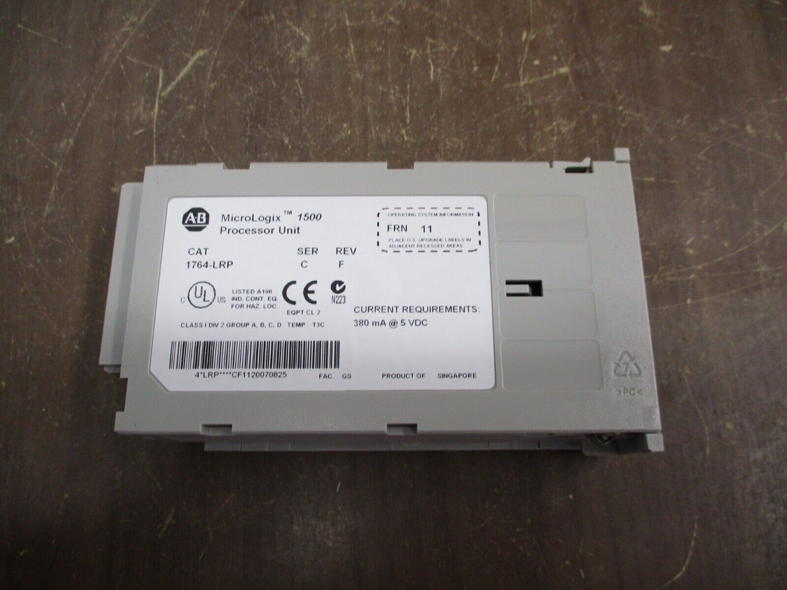 Allen-Bradley MicroLogix 1500 Processor Unit 1764-LRP Ser. C Rev. F FRN 11 Used