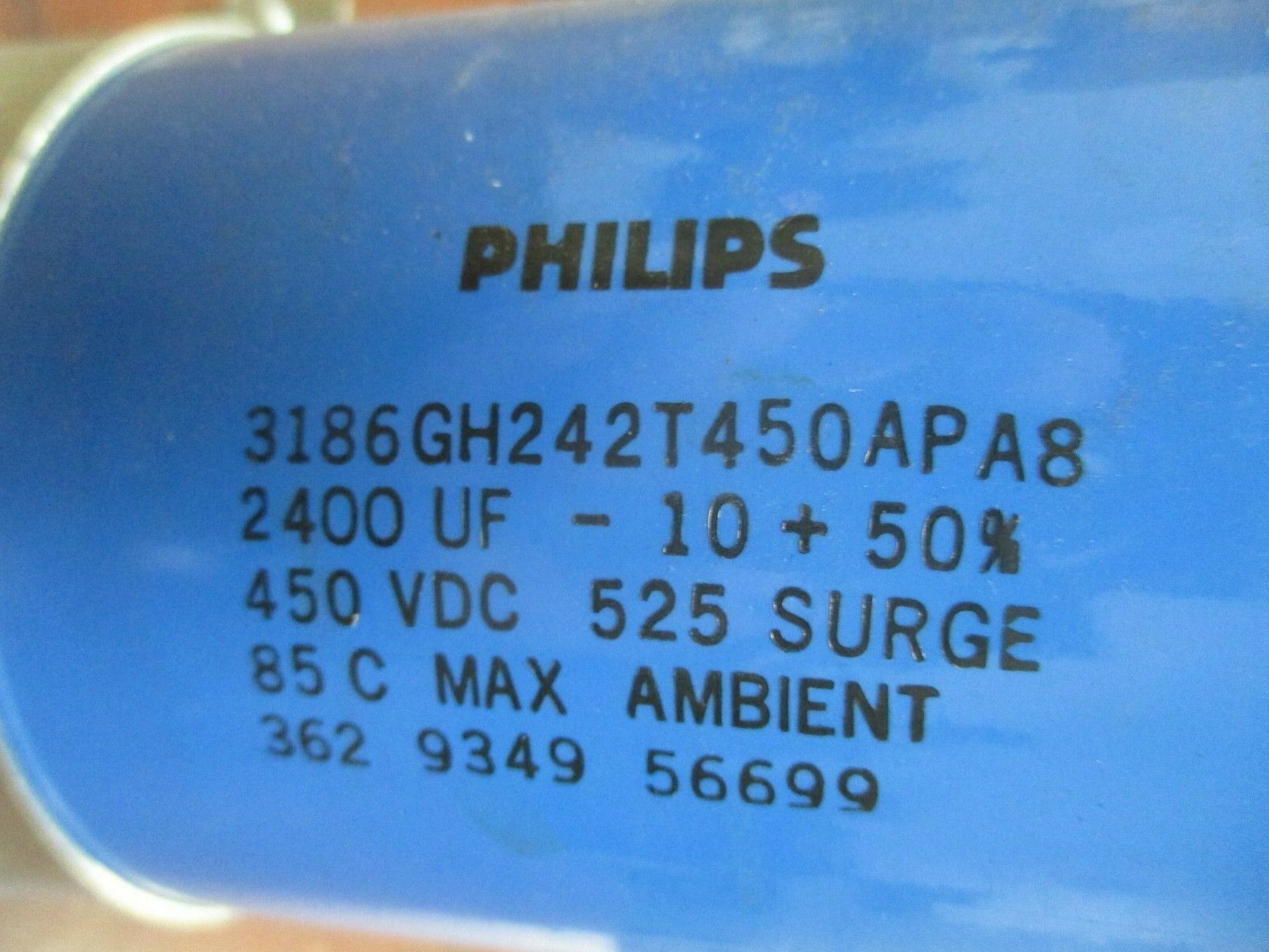 Philips Capacitor 3186GH242T450APA8 2400UF 450VDC Used