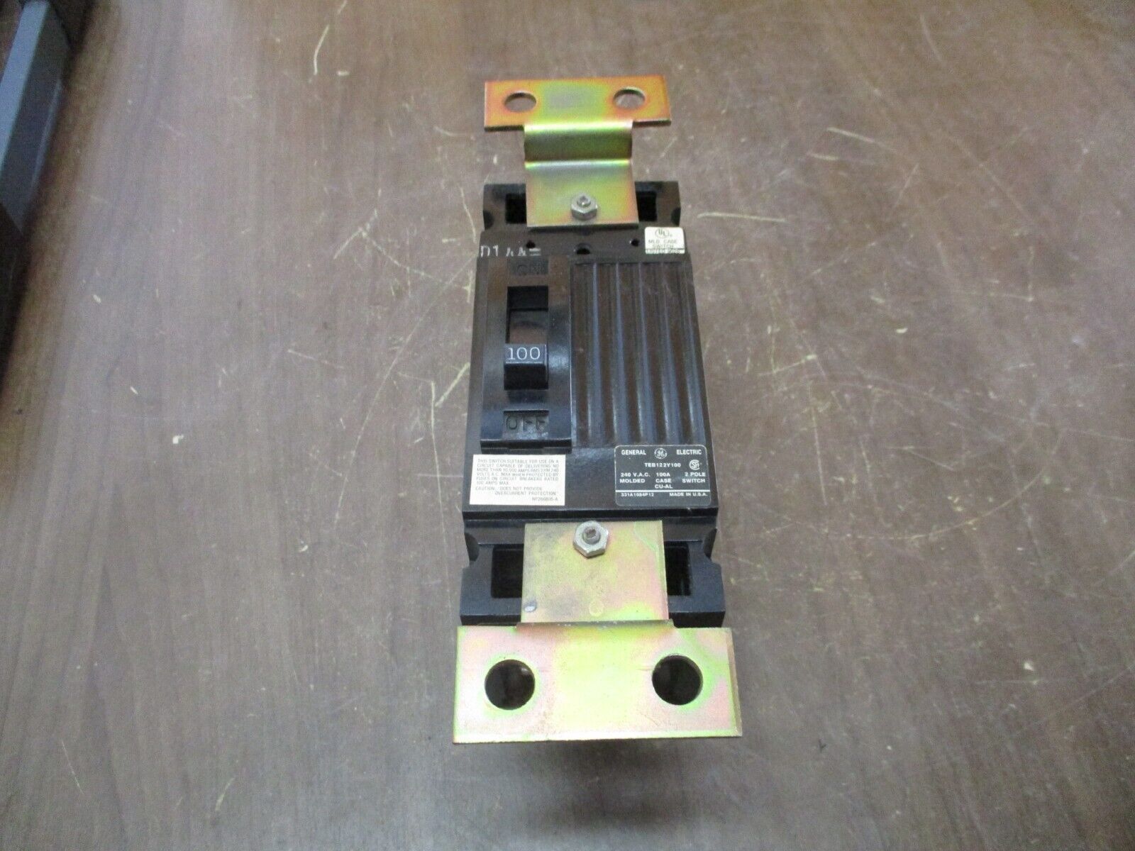 GE Circuit Breaker TEB122Y100 100A 240V 2P *Missing Screw* Used