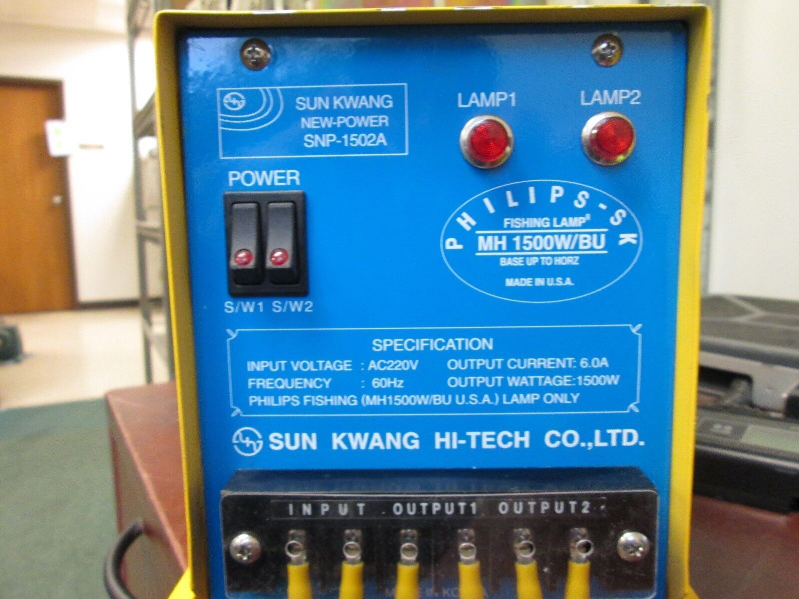 Sun Kwang Power Supply SNP-1502A MH 1500W/BU Input: 22VAC Output: 6A 1500W Used