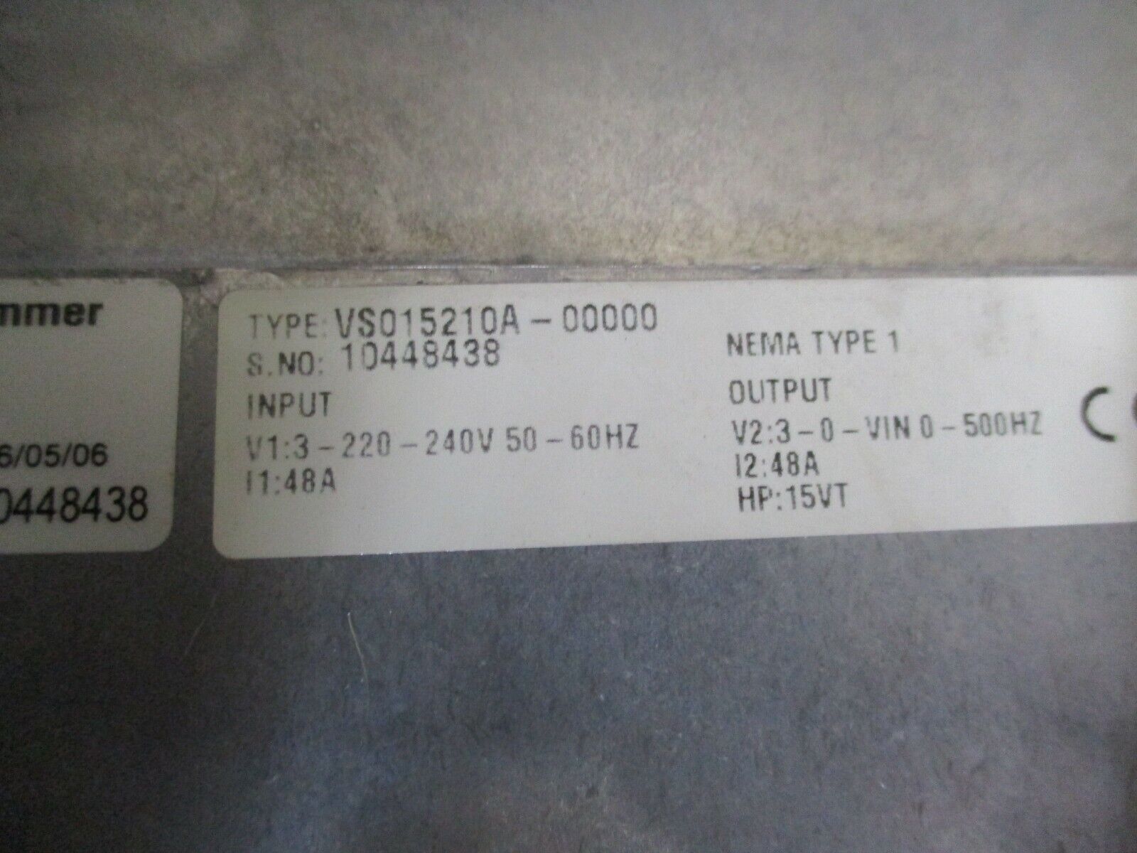 Johnson Controls VSD Series AC Drive VS015210A-00000 15HP 3Ph Used