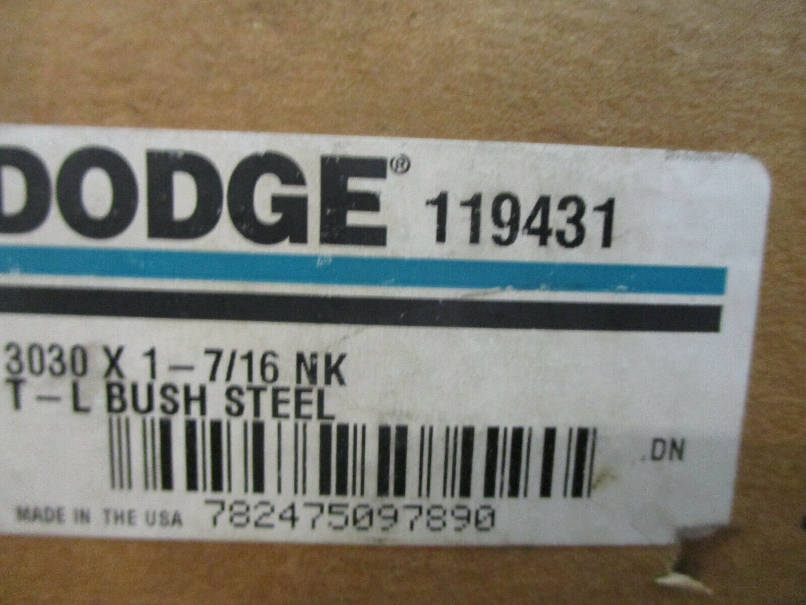 Dodge Taper-Lock Steel Bushing 119431 3030 x 1-7/16 NK 1 7/16" New Surplus