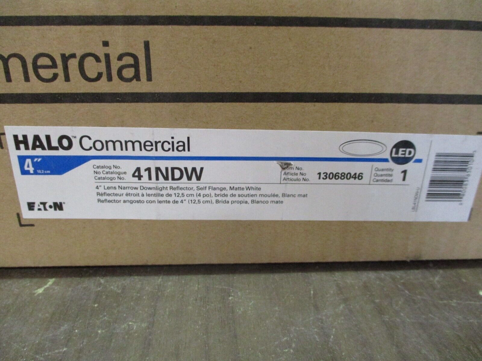 Eaton Halo Commercial Narrow Downlight Reflector 41NDW 4" Lens Self Flange