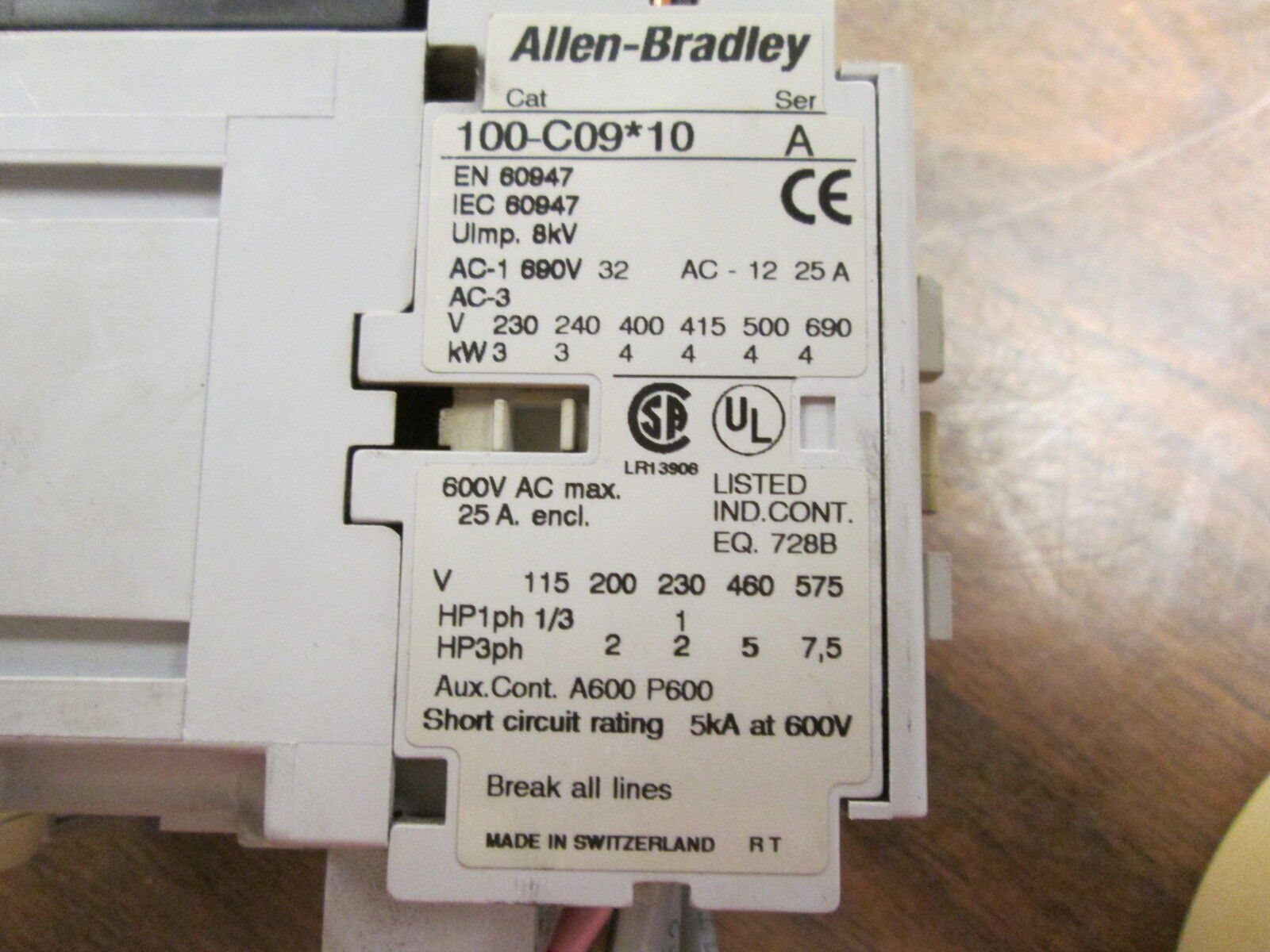 Allen-Bradley Starter 100-C09*10 / 140M-C2E-B25 120V Coil 25A 600V Trip:1.6-2.5A
