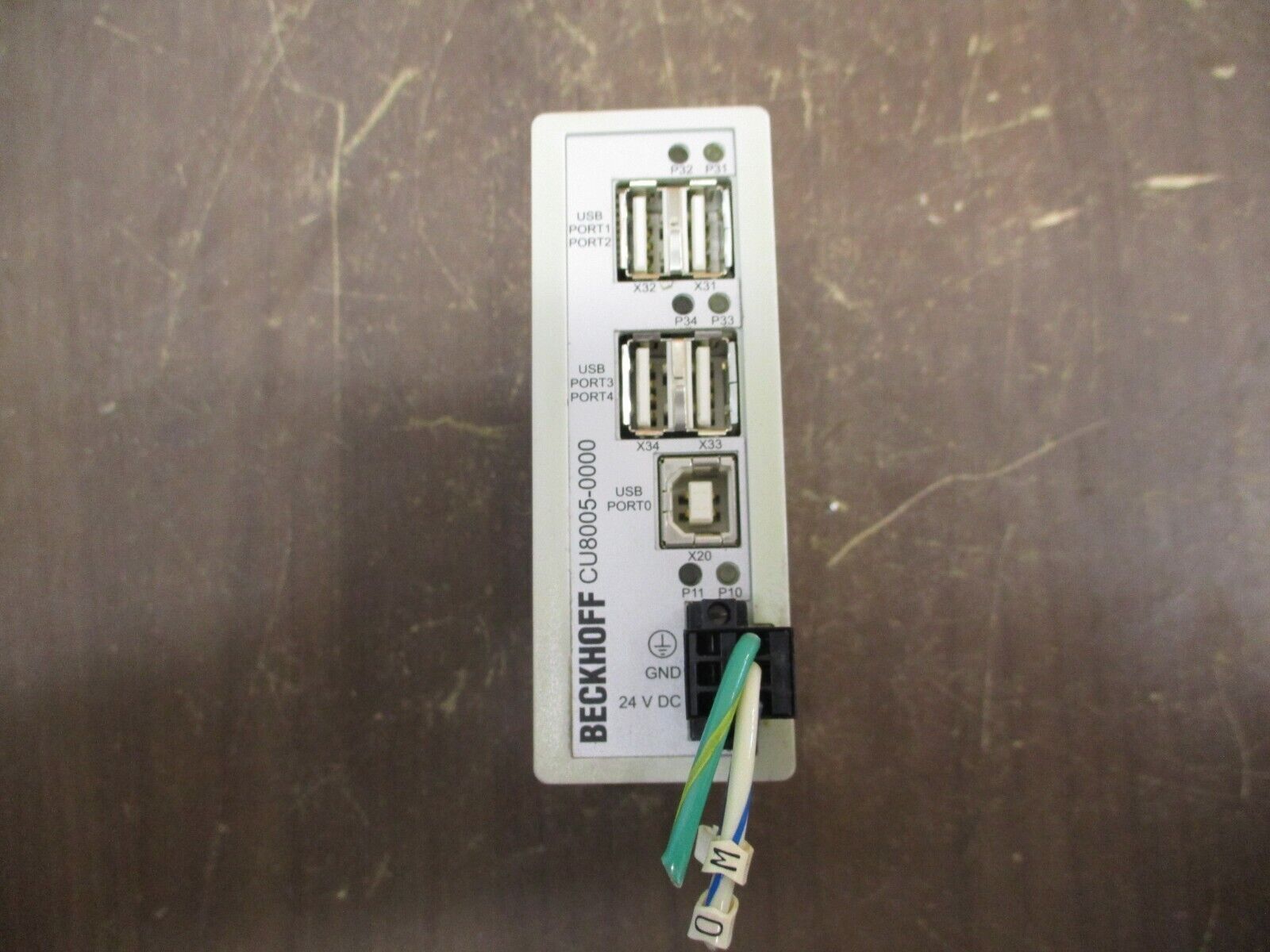 Beckhoff USB 2.0 Hub CU8005-0000 Rev. 0.0 *Cracked Case* *Broken Fin* Used