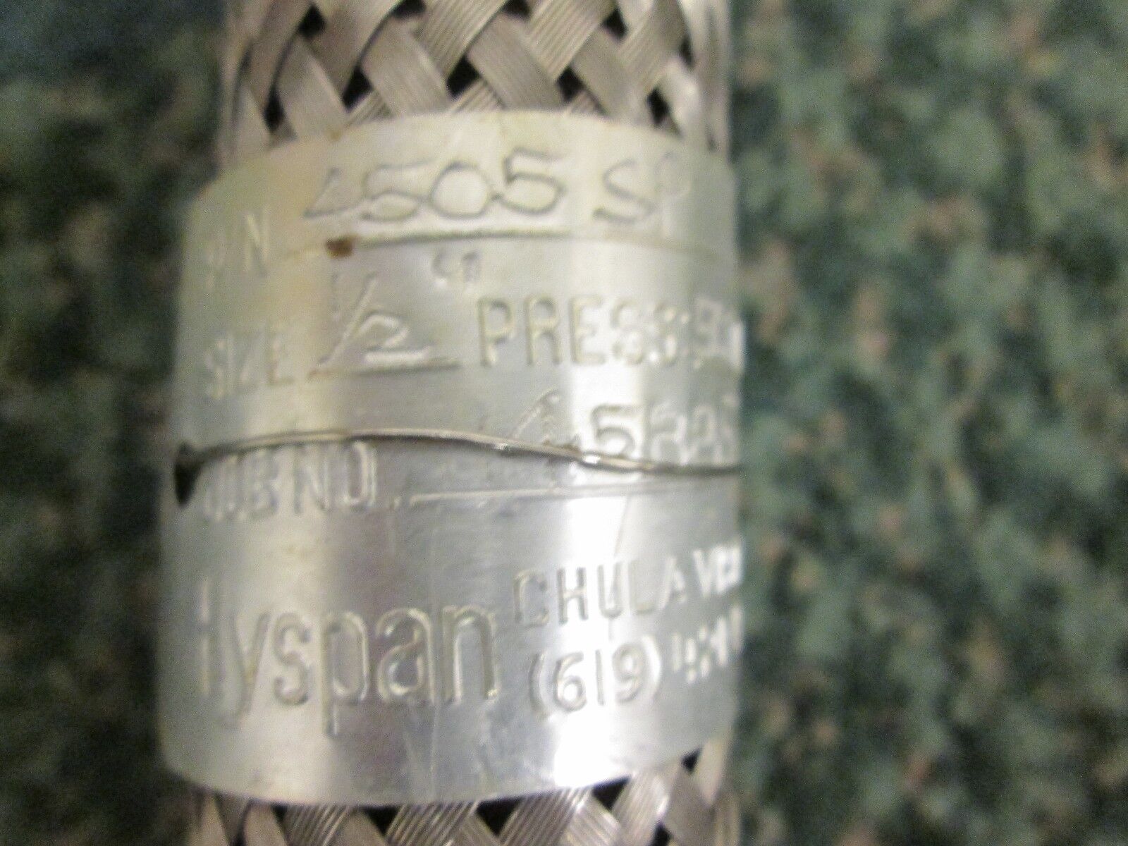 Hyspan Metal Hose Pump Connector 4505 SP Size: 1/2" 26.5" long 500 PSIG max Used