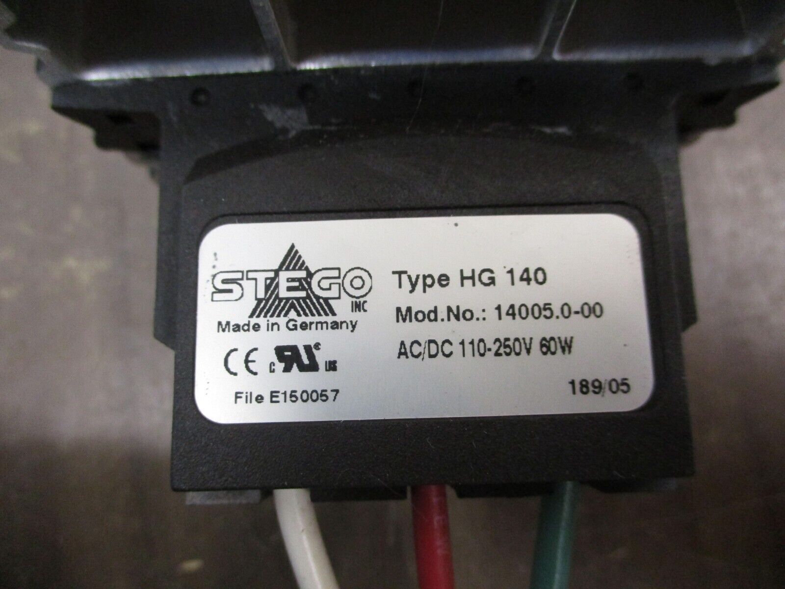 Stego Type HG 140 Enclosure Heater 14005.0-00 110-250V AC/DC 60W Used
