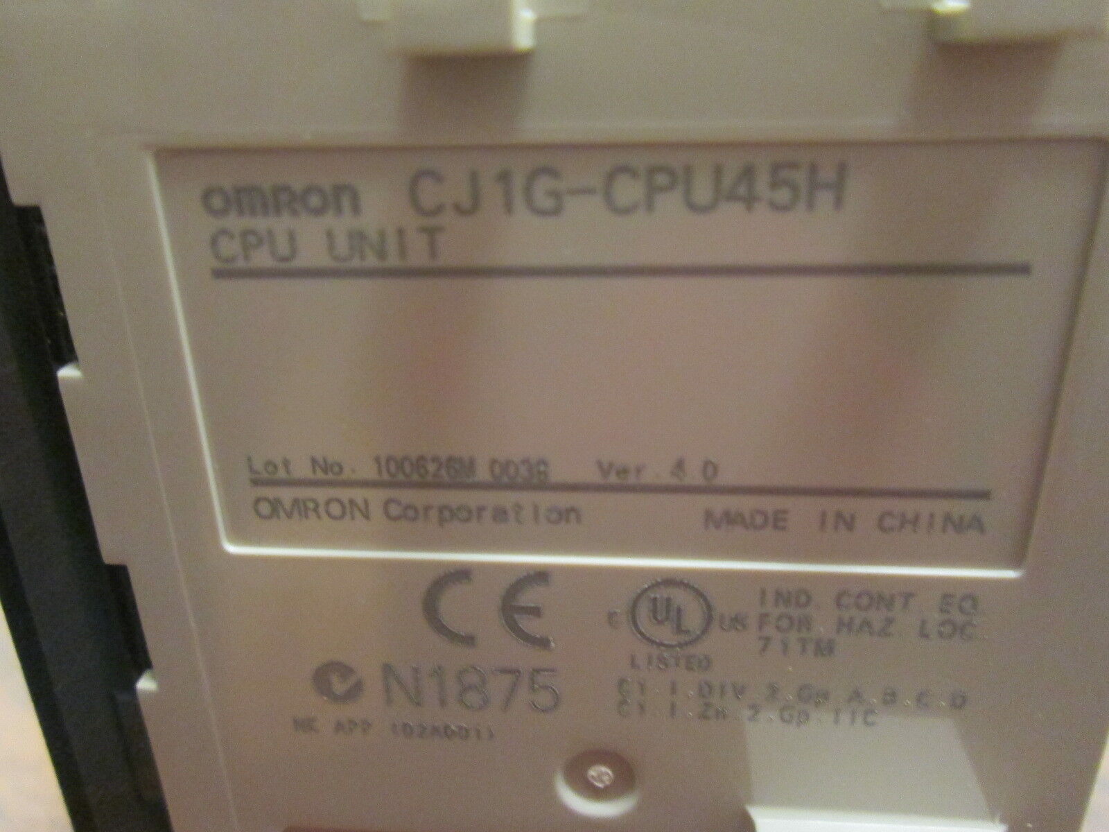 Omron CPU Unit CJ1G-CPU45H Used