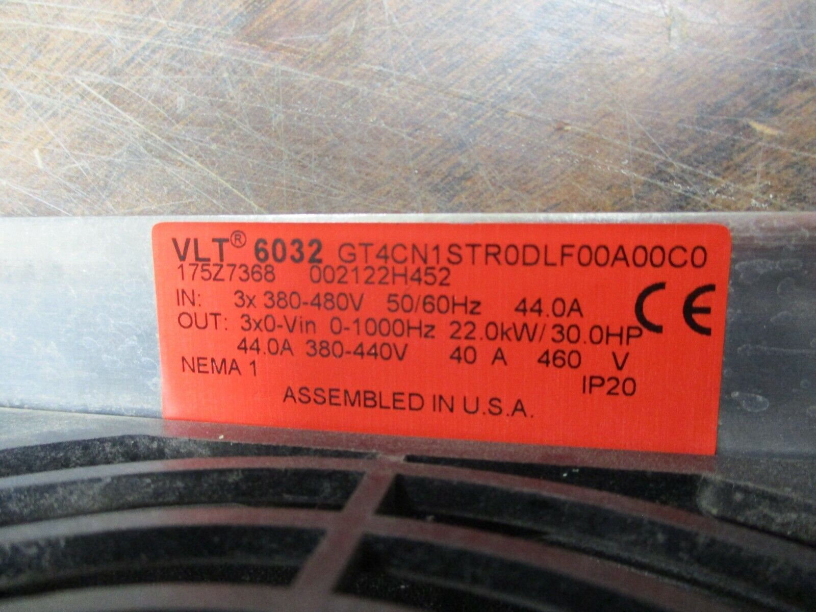 Danfoss VLT 6032 AC Drive 175Z7368 30HP 3Ph Used