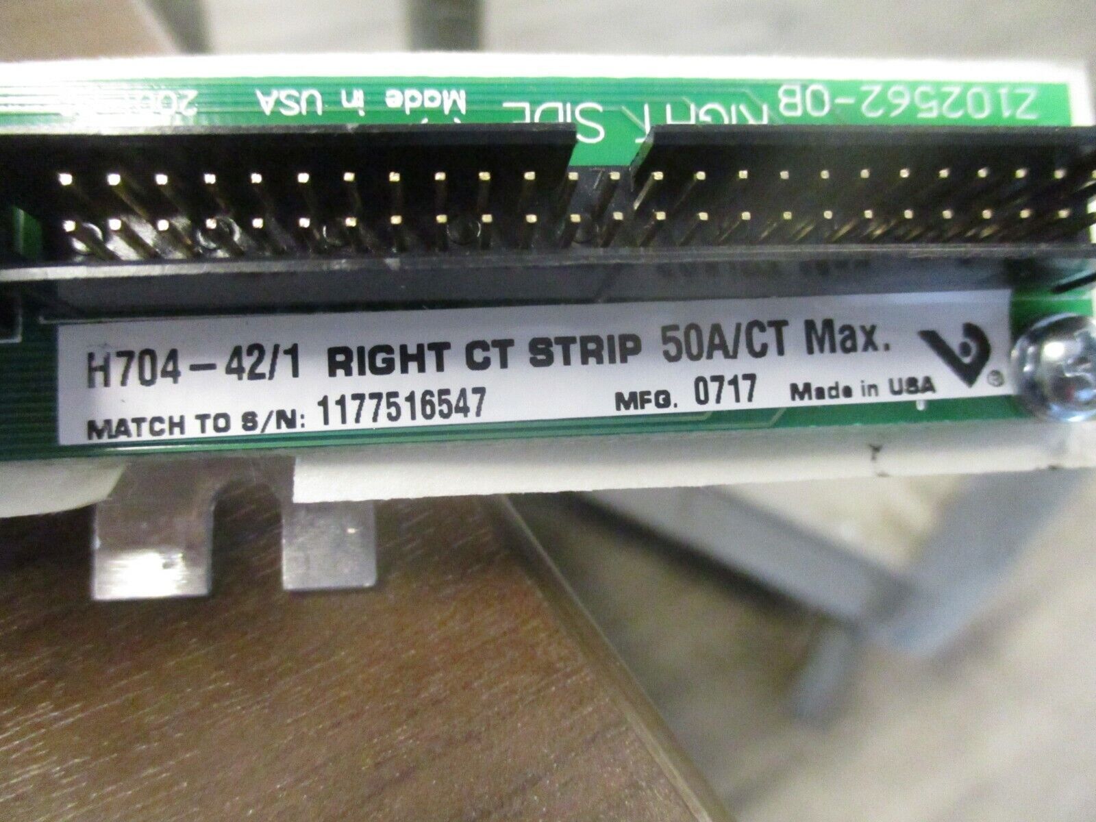 Veris Branch Circuit Current Monitoring Right CT Strip H704-42/1 50A/CT Used