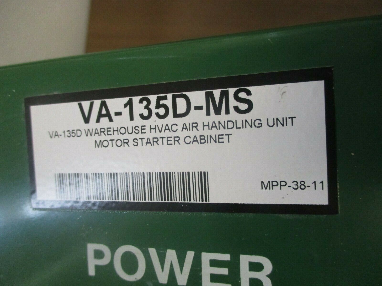 CPI Air Handling Control Cabinet VA-135D-MS 7.5HP 460V 3Ph 60Hz 10.7A Used