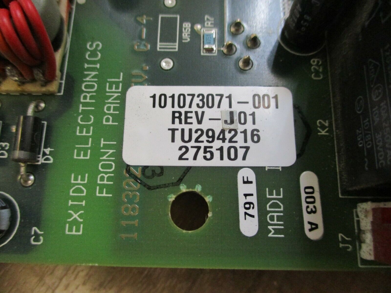 Eaton Monitor Panel Control Board 101073071-001 Rev. J01 Used