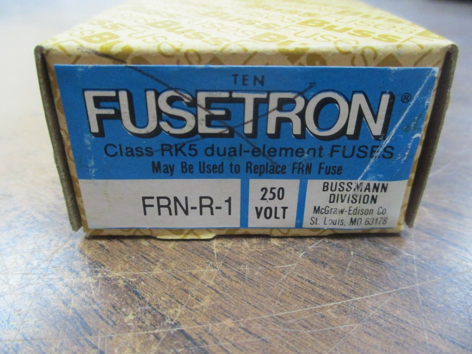 Bussmann Fusetron Fuse FRN-R-1 1A 250V *Box of 10* New Surplus