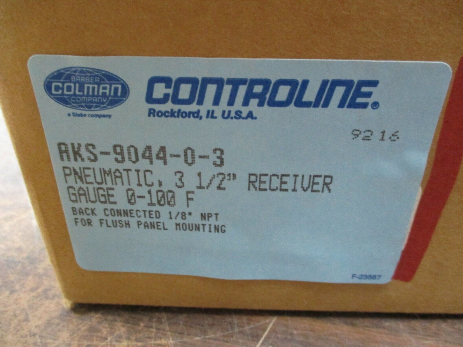Barber-Colman Controline Pneumatic Receiver AKS-9044-0-3 Range: 0-100°F