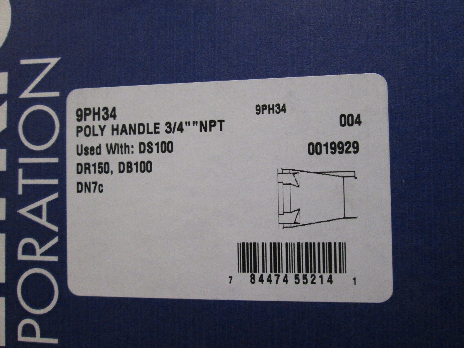 Meltric Poly Handle 9PH34 3/4" NPT New Surplus