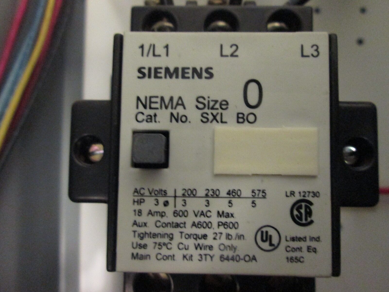 Siemens Fusible Combination SXL BO Size 0 24V Coil 18A 600V Used
