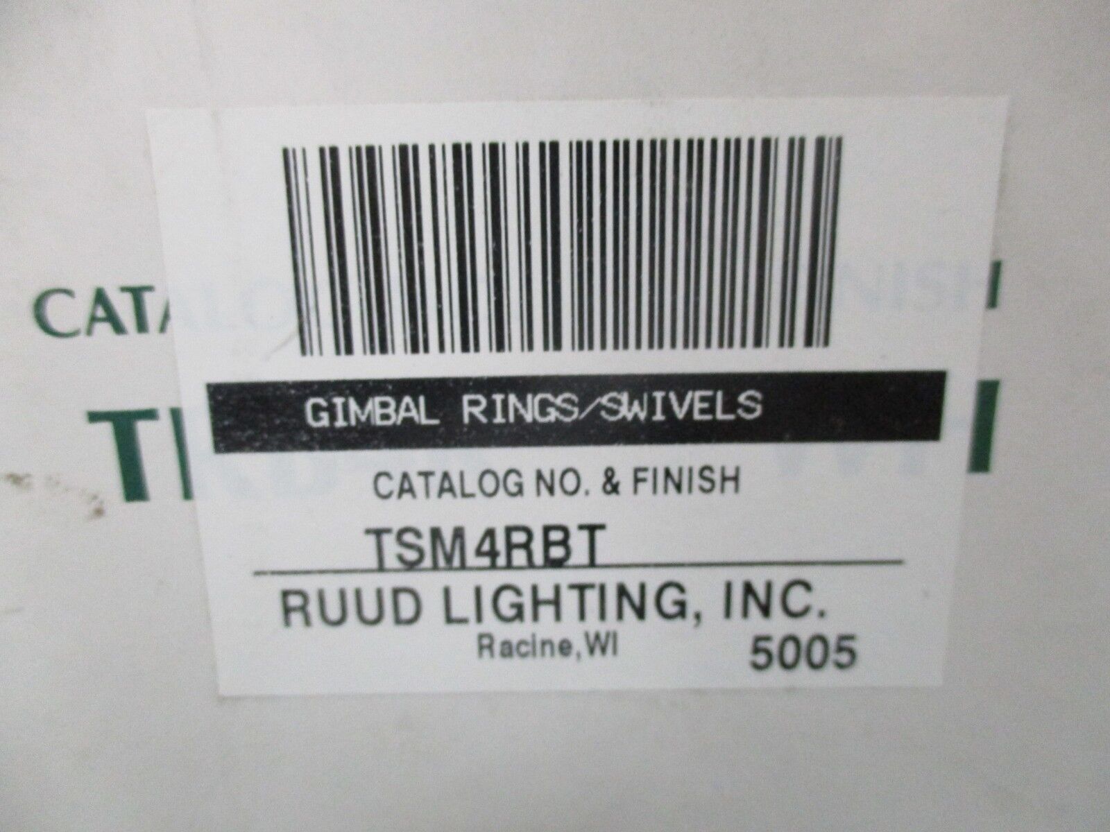Ruud Lighting Gimbal Ring / Swivel Light Fixture TSM4RBT New Surplus