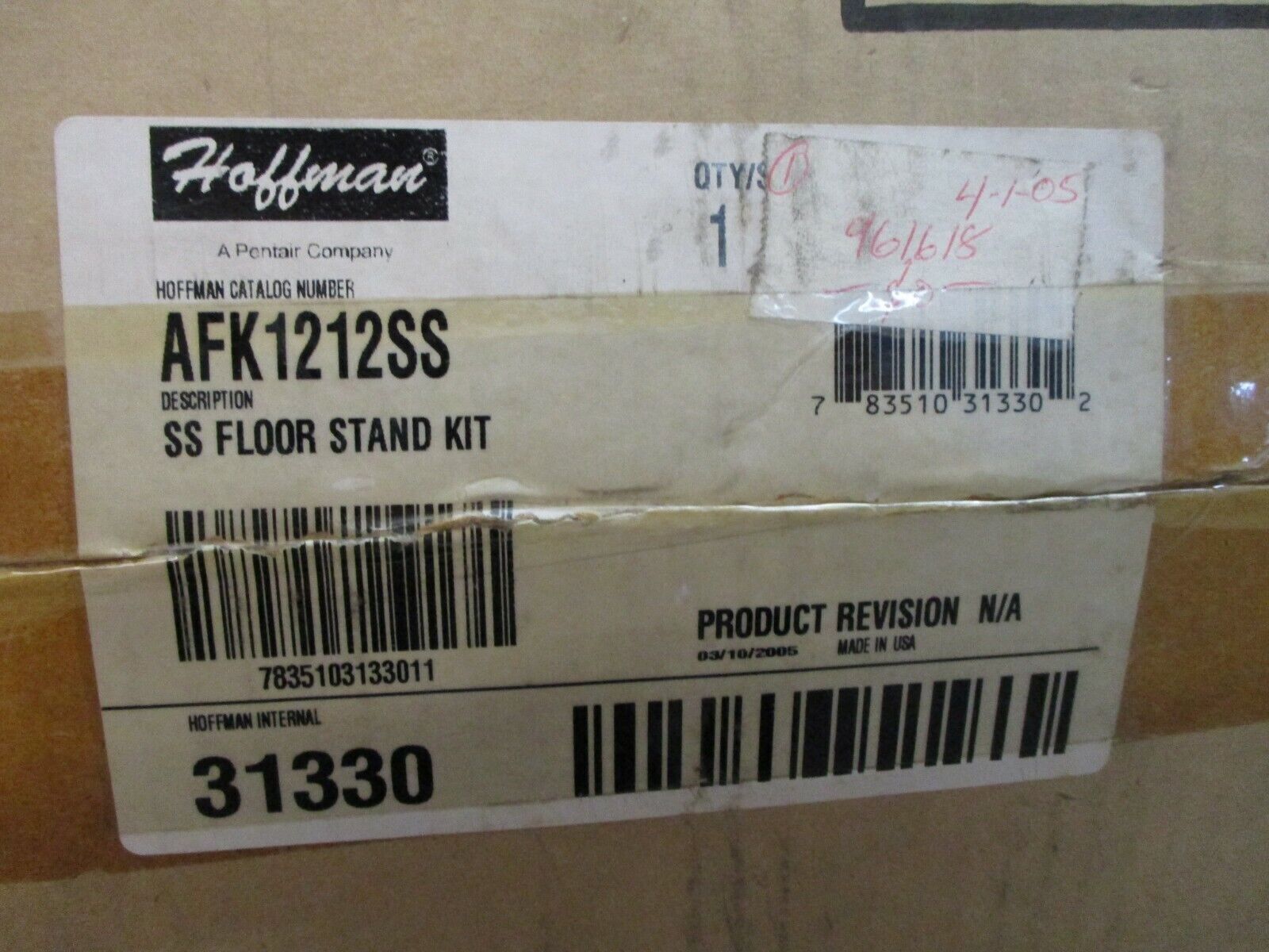 Hoffman Stainless Steel Floor Stand Kit AFK1212SS Size: 12x12" New Surplus