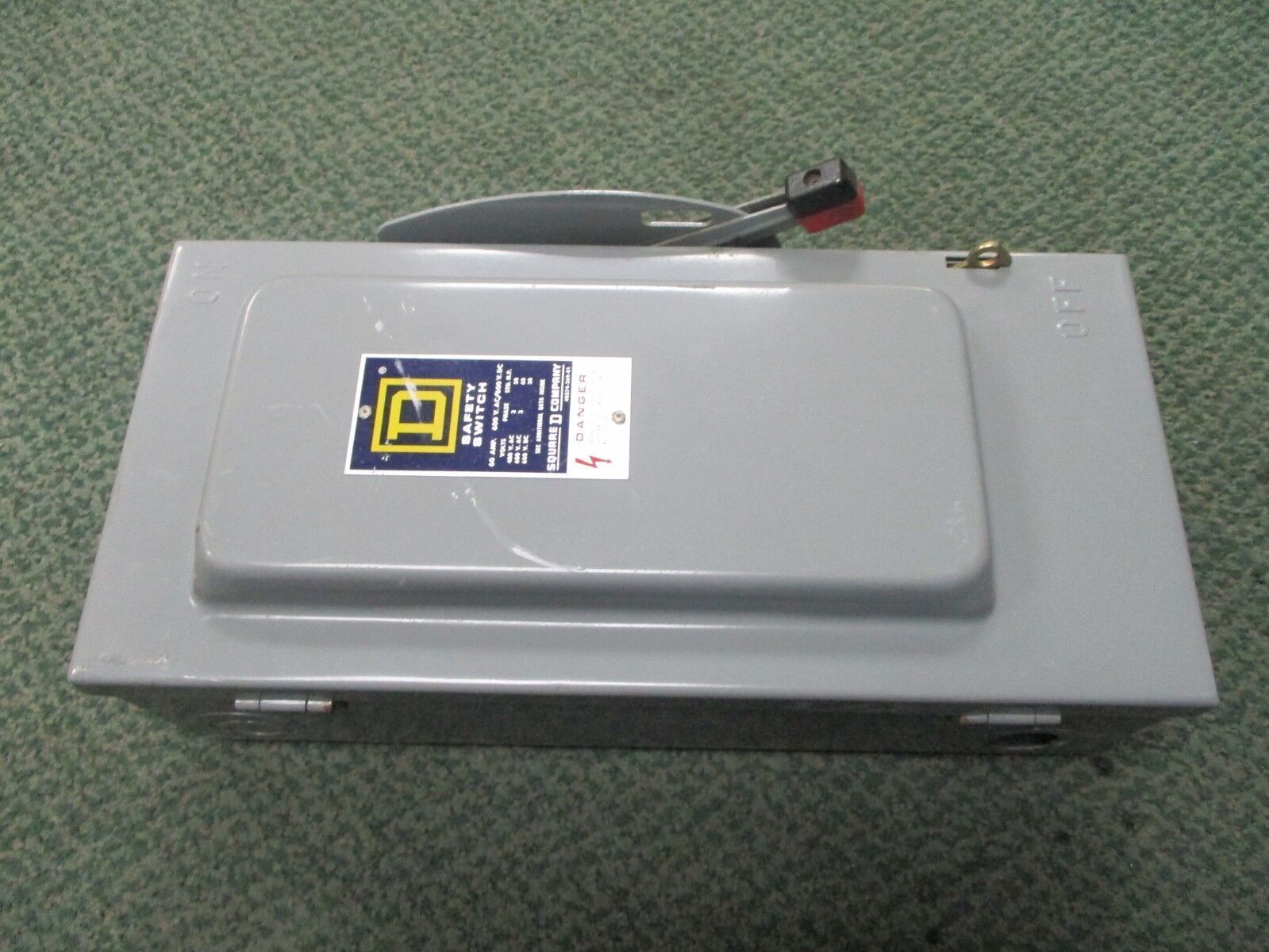 Square D NonFusible Safety Switch HU362 60A 600V 3P Nema 1 Enclosure Used