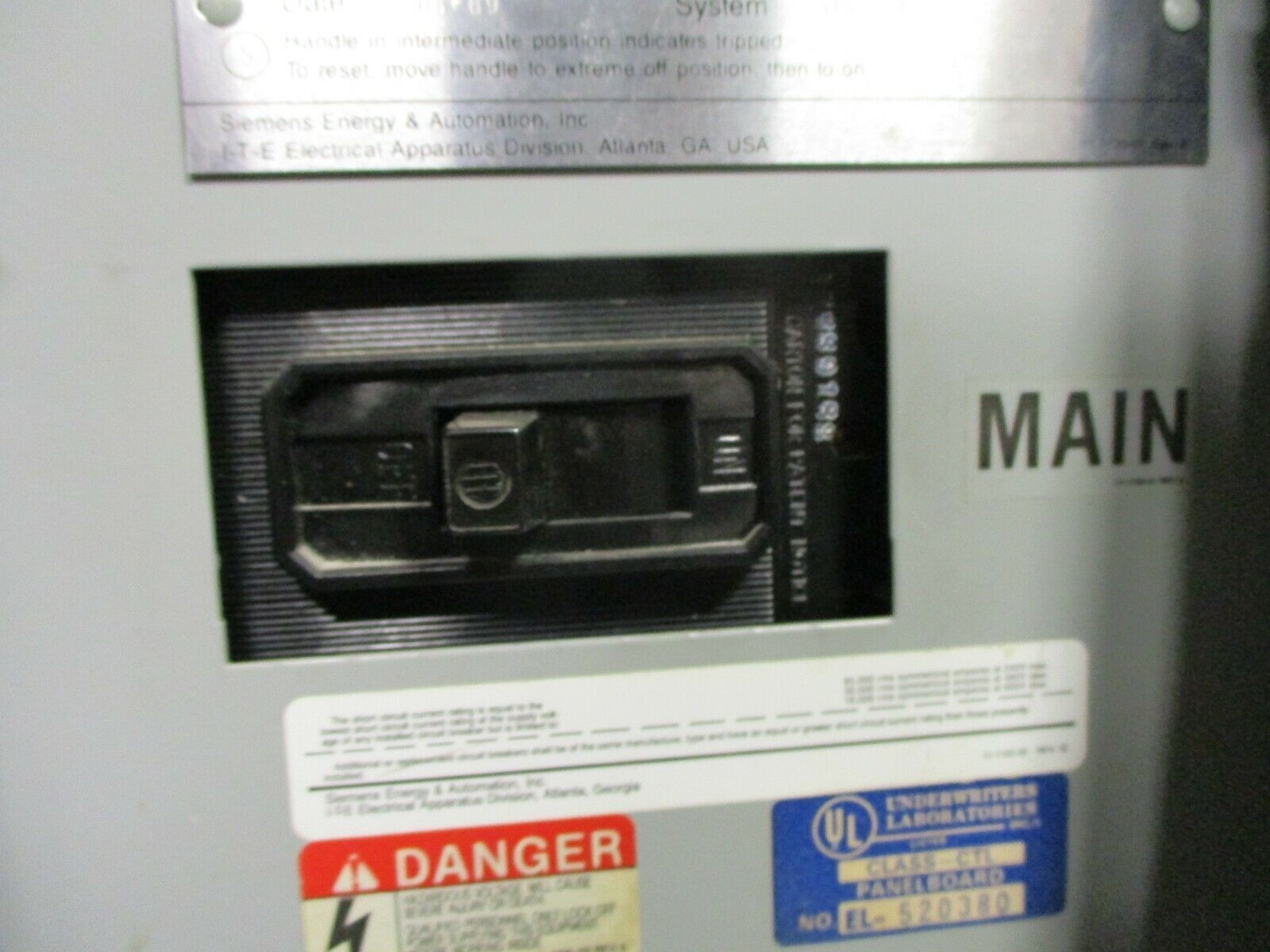 Siemens Main Breaker Circuit Breaker CDP-7 225A Max 208Y/120 3Ph 4W Used