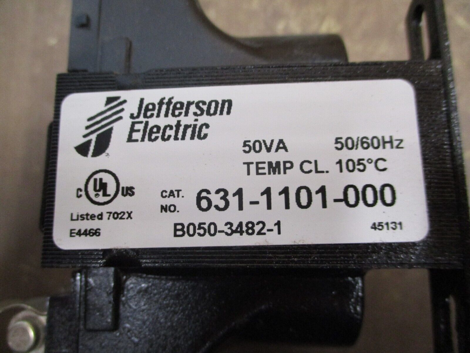 Jefferson Transformer 631-1101-000 50VA Pri: 240-480V Sec: 120V 50/60Hz Used