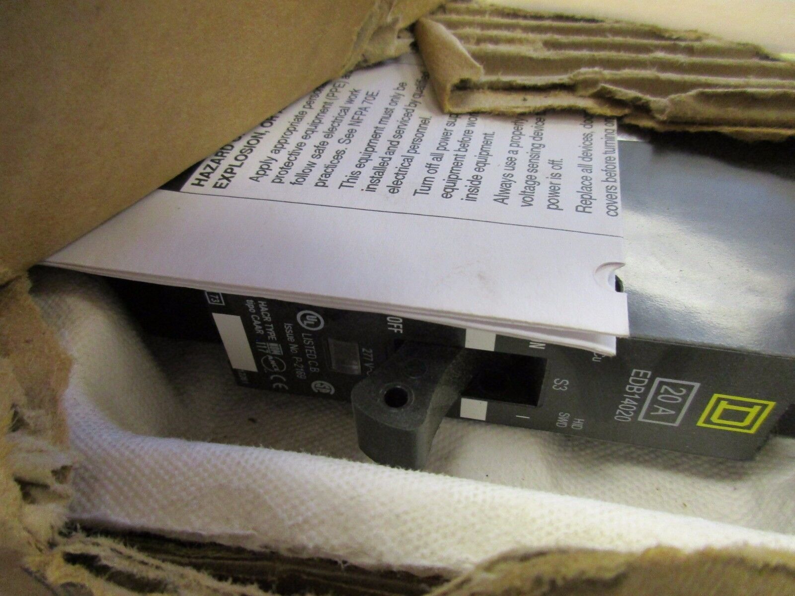 Square D Circuit Breaker EDB14020 20A 277V 1P New Surplus