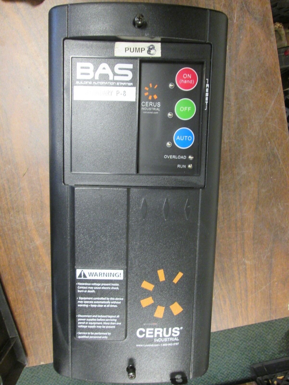 Cerus Motor Starter BAS1-22/J-22P 10HP/3HP 460/208VAC 3Ph nema 1 enclosure Used