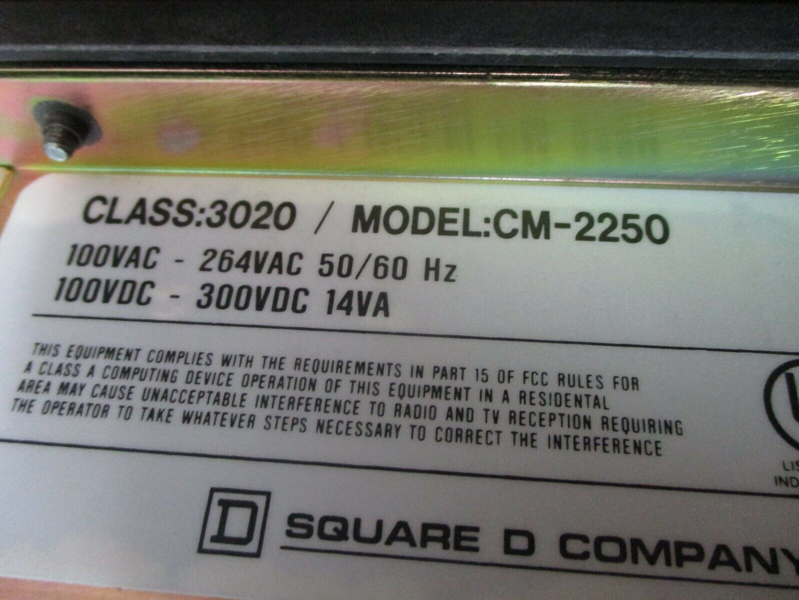 Square D PowerLogic Circuit Monitor 3020 CM-2250 w/ 3020 IOM-11 Module Used