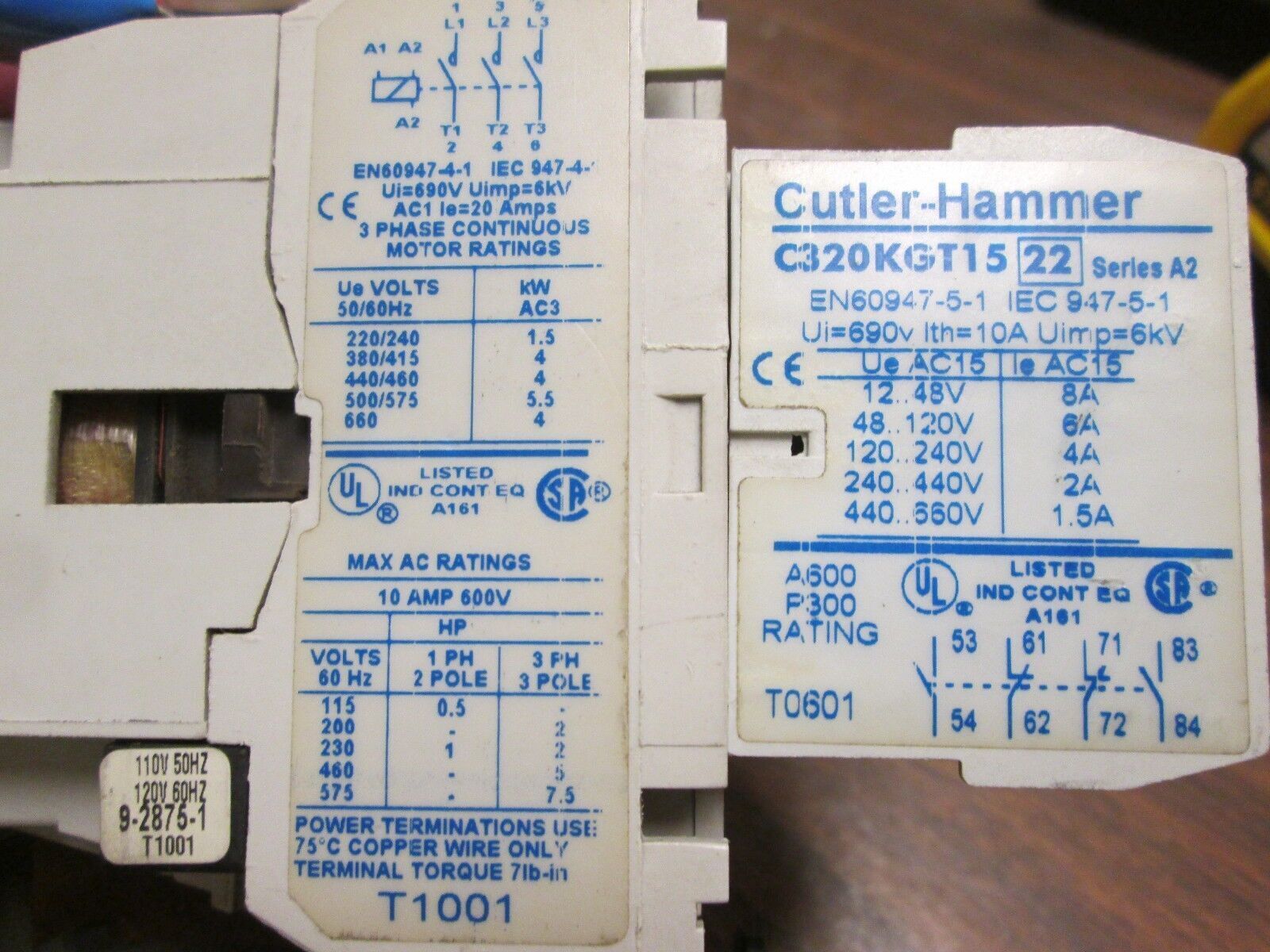 Cutler-Hammer Starter CEISBN3/C316FNA3* 120V Coil Range: 1.7-2.4A Used