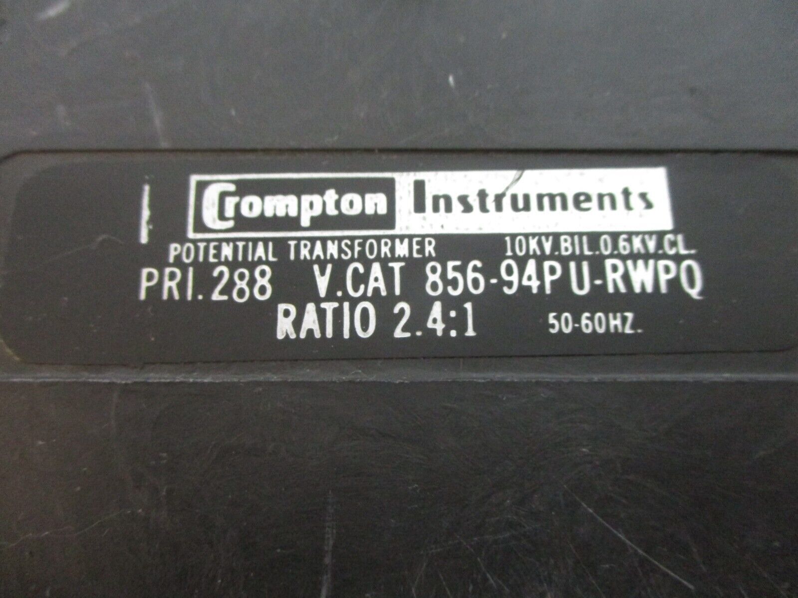 Crompton Instruments Potential Transformer 856-94PU-RWPQ Pri: 288V Ratio 2.4:1