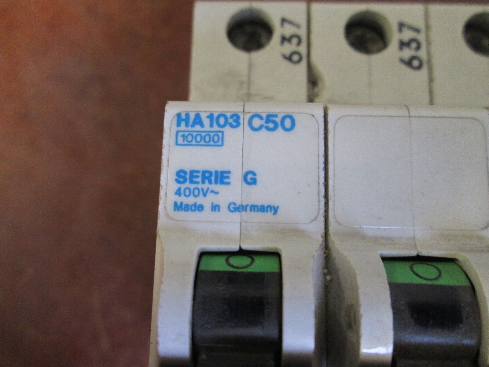 GE Circuit Breaker w/ Aux Contact HA103 C50 50A 400V 3P+Aux Used