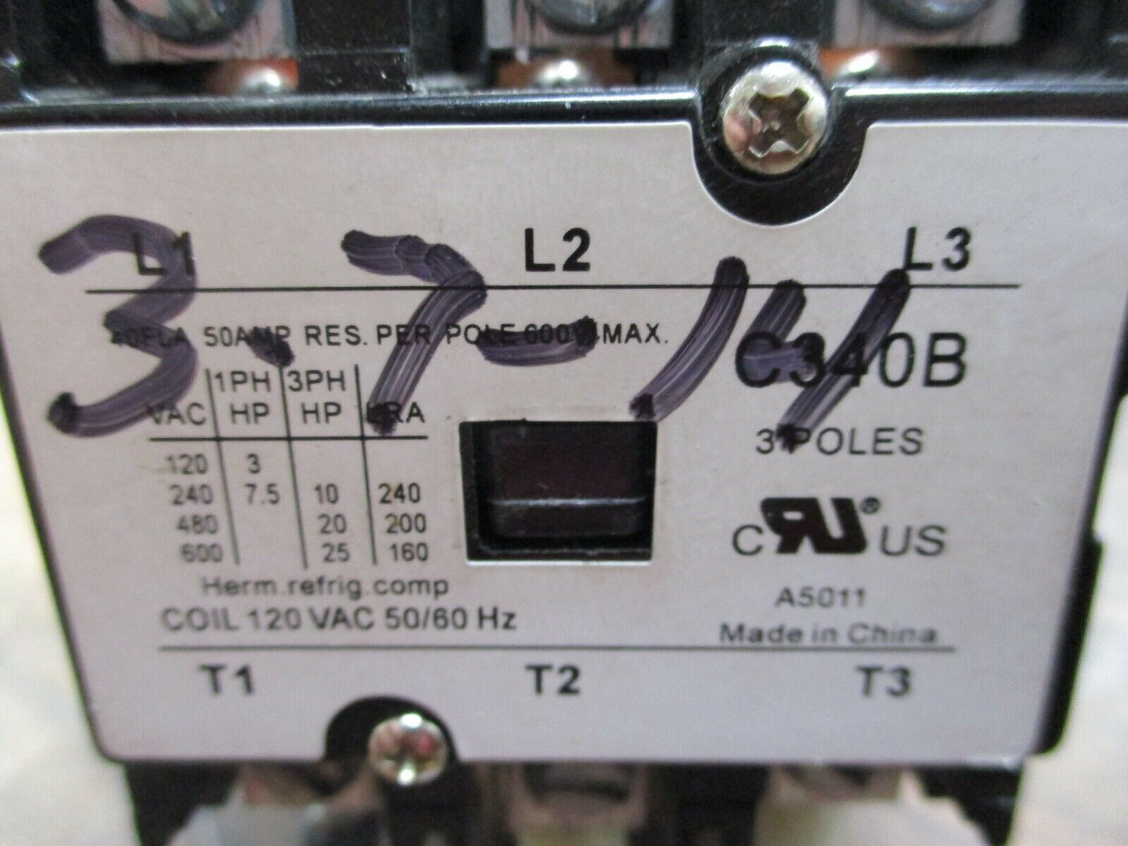 Packard Contactor C340B 120V Coil 40A 600V Used
