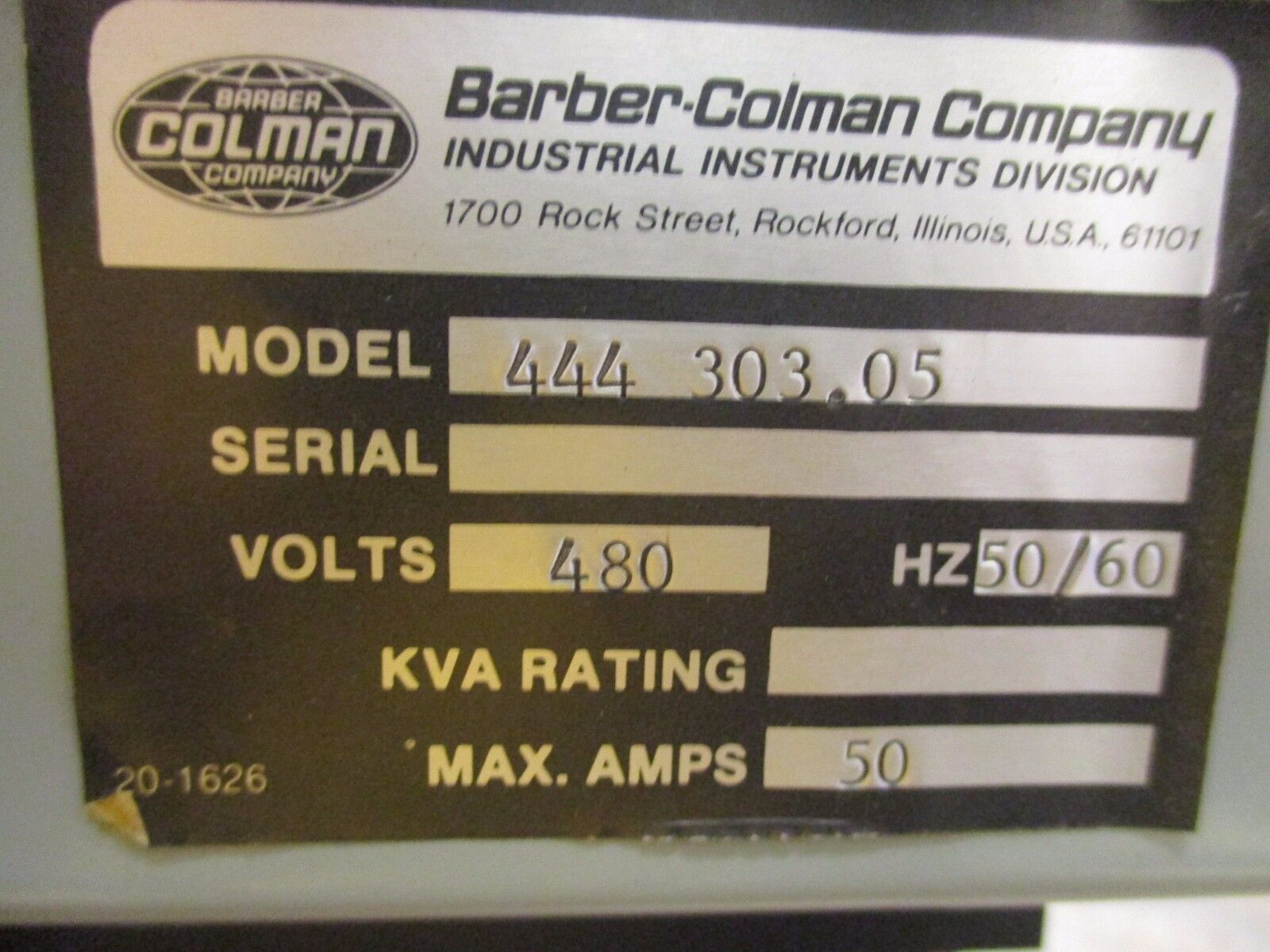 Barber-Colman Power Controller 444 303.05 480V 50/60Hz 50A Used