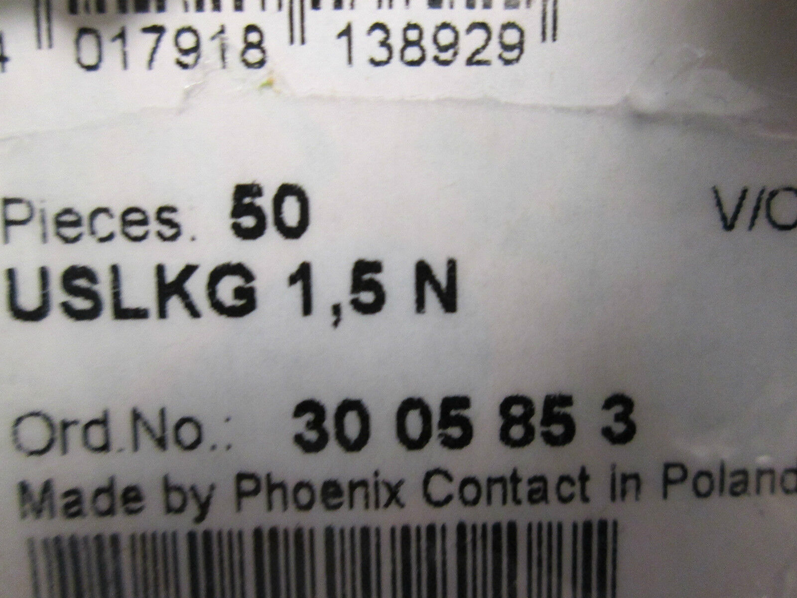 Phoenix Contact Terminal USLKG 1,5 N, Lot of 50! New Surplus!!!