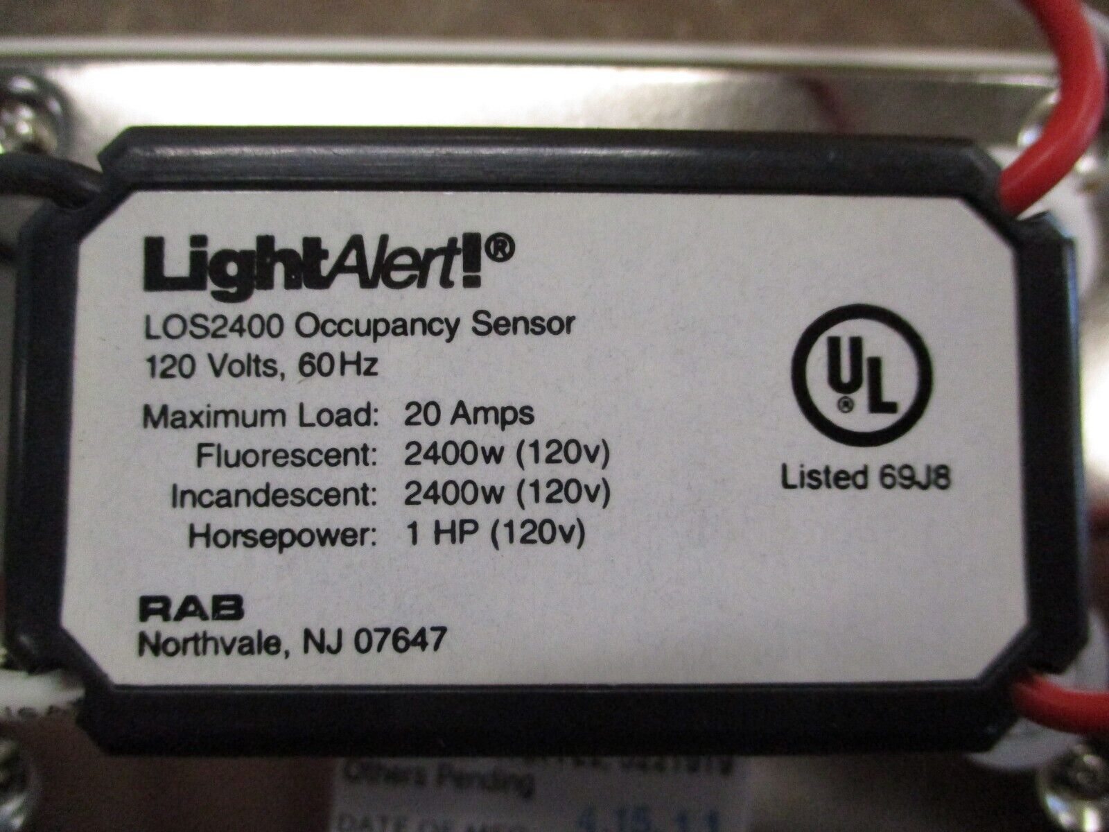 RAB LightAlert! SmartSwitch Occupancy Sensor LOS2400 New Surplus