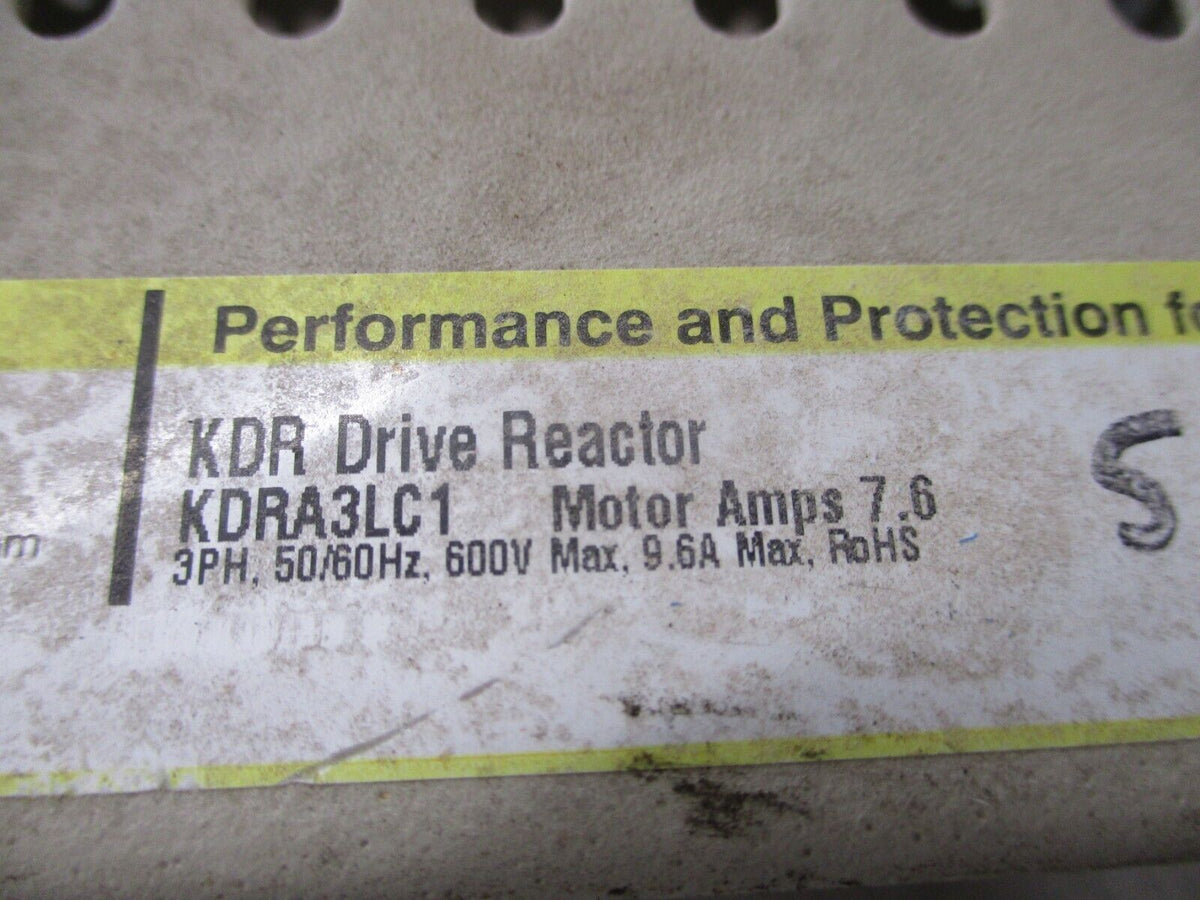 TCI KDR Drive Reactor KDRA3LC1 9.6A 600V 50/60Hz 3Ph Motor: 7.6A Used